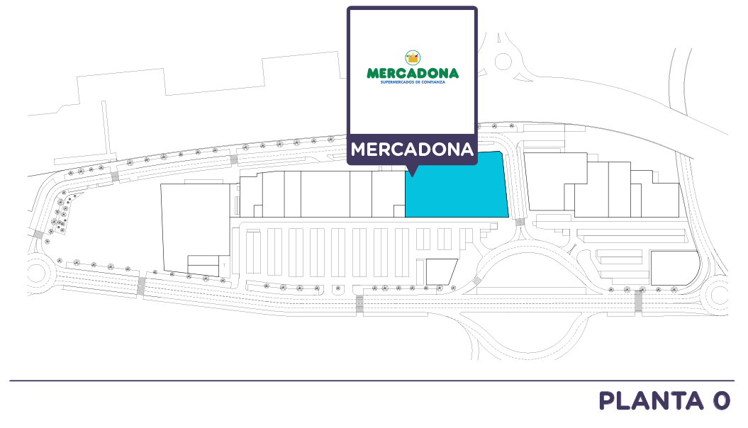 Localizacion Mercadona en Centro comercial Bahia Real